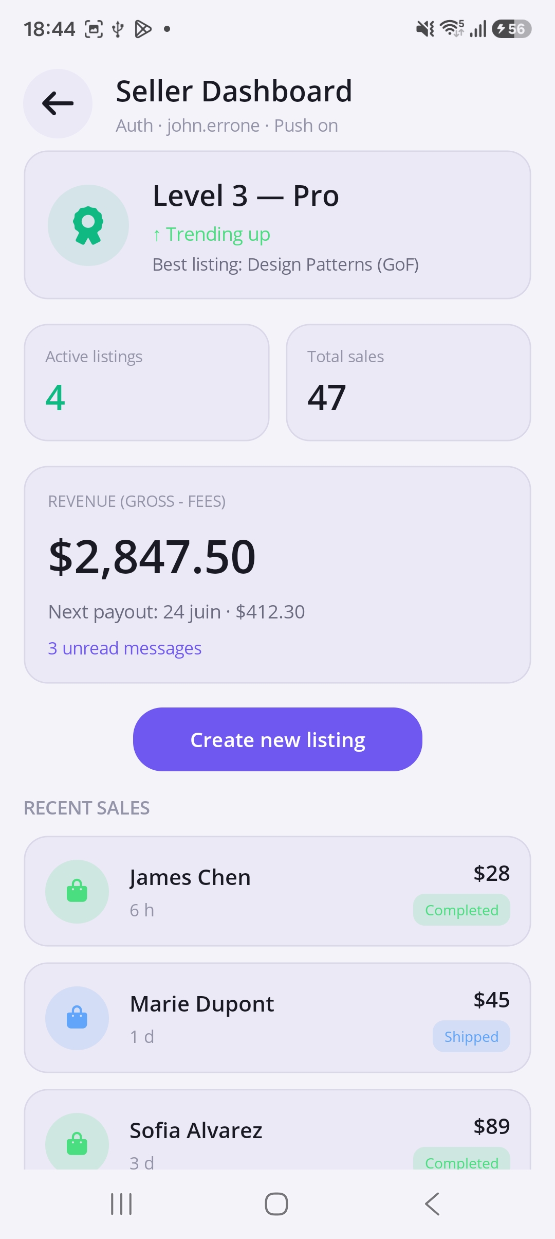 LocalMarket — Dashboard