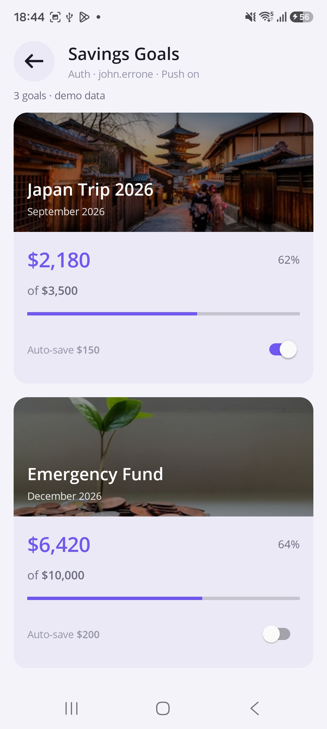 SmartSpend — Savings goals